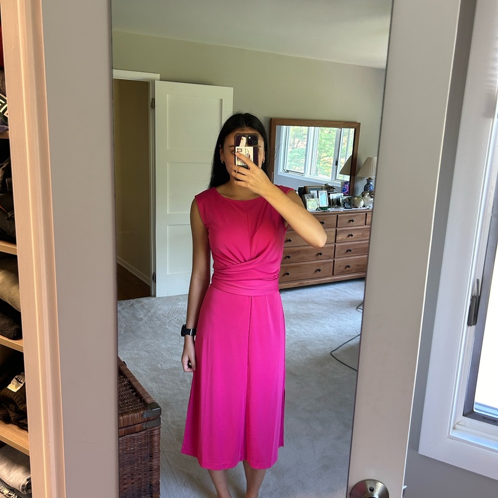 Ann Taylor Fuchsia Midi Dress